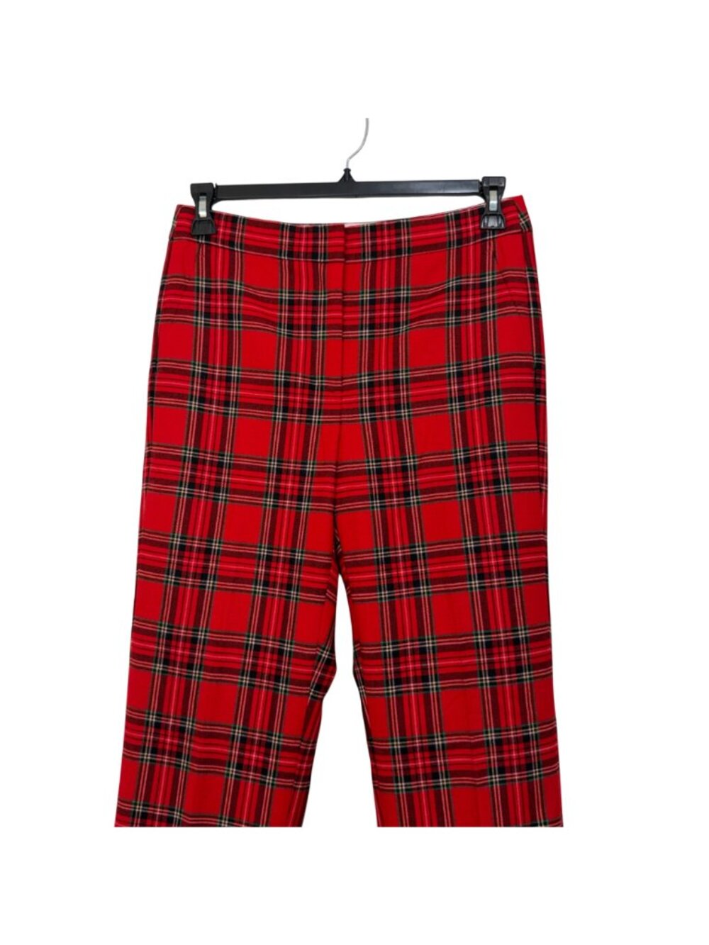 J.Crew Kate Womens Red Plaid Tartan Wool Blend Pants Size 8 Classic Fit Lined - Picture 2 of 14